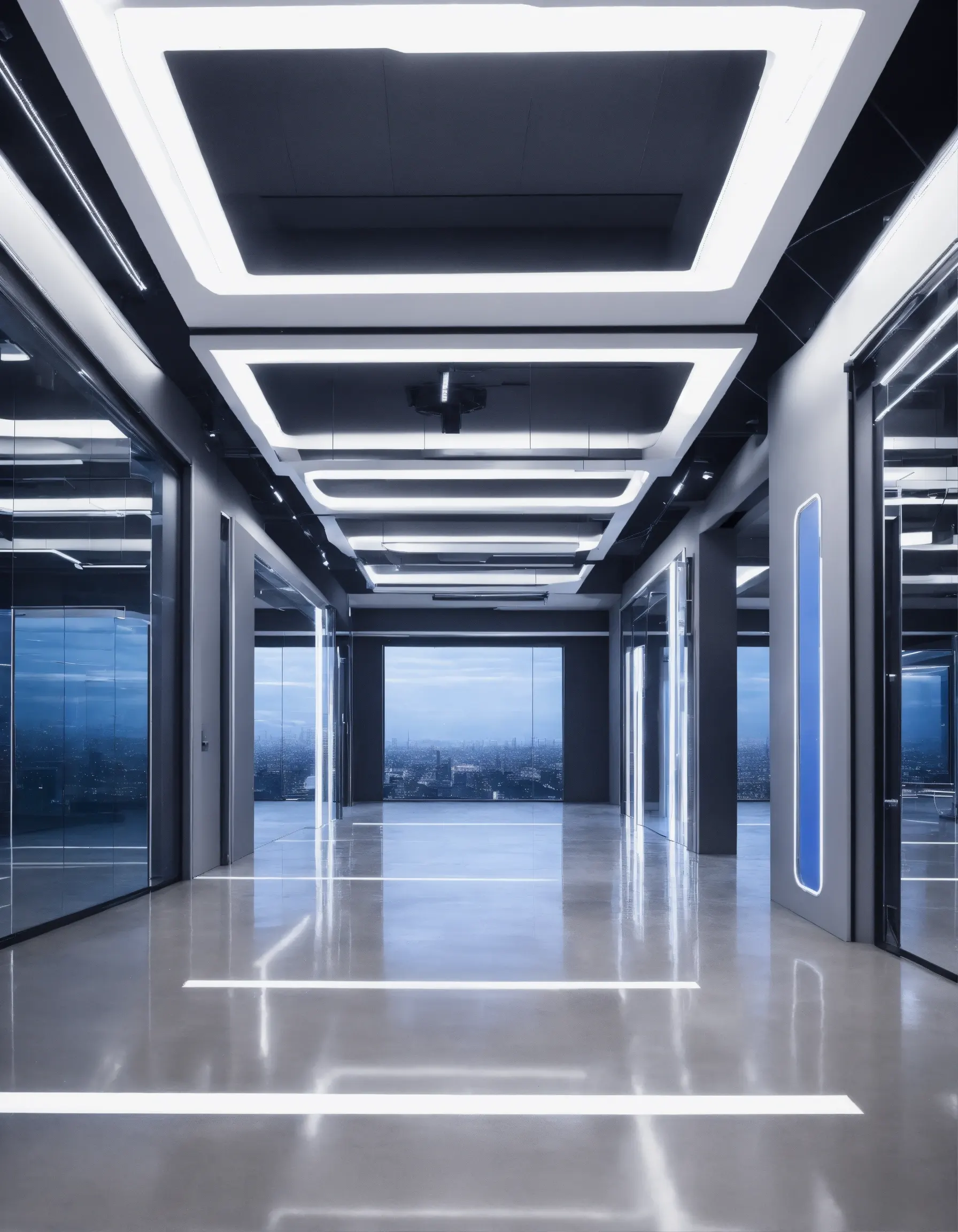 Diagram showing light diffusion through reflective ceiling